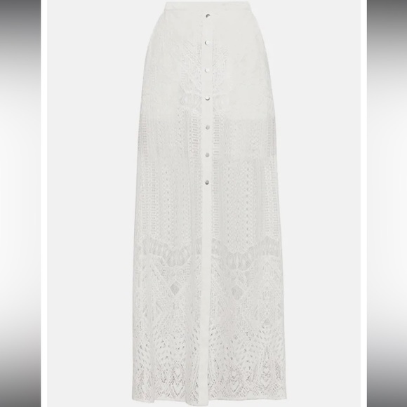 NWT BCBG LACE MAXI BOHEMIAN SKIRT POCKETS BUTTON UP FORMAL BEACH - Picture 3 of 13